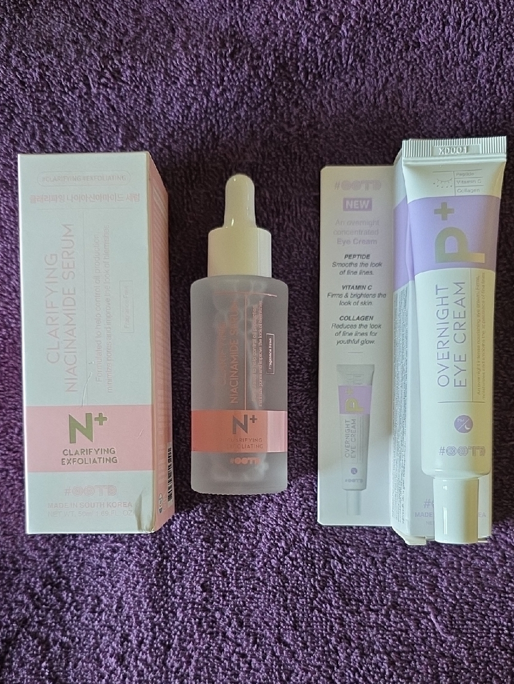 Clarifying Niacinamide Serum & OVER night Eye Cream K Beauty 2 Items